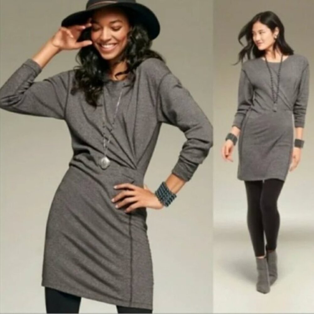 CAbi Obsidian Put On Crewneck Sweatshirt Dress #3650 size S Stretch Minimalist